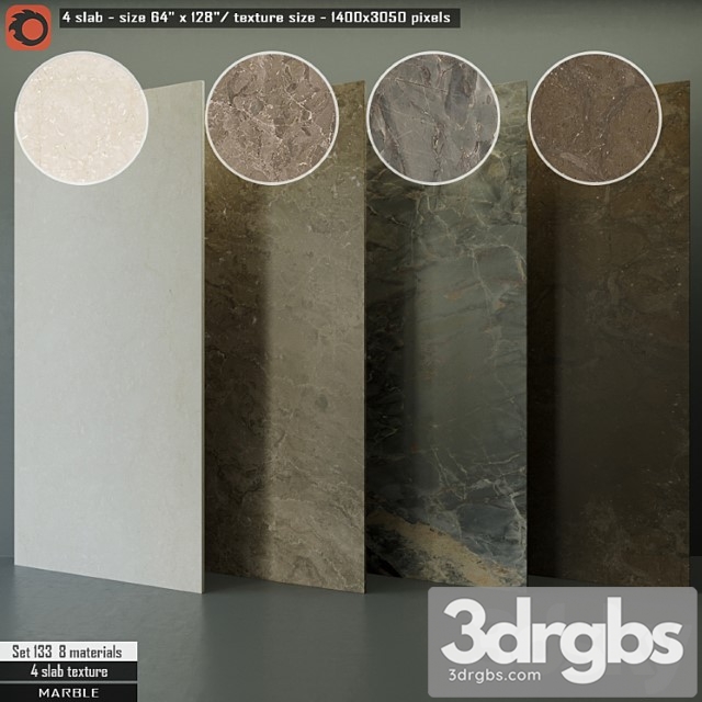 Marble slab set 133 3dsmax Download - thumbnail 1