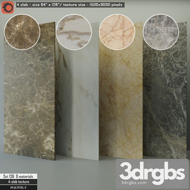 Marble Slab Set 136 3dsmax Download - thumbnail 1