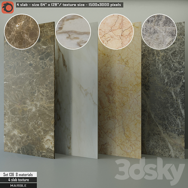 Marble Slab Set 136 3DSMax File - thumbnail 1