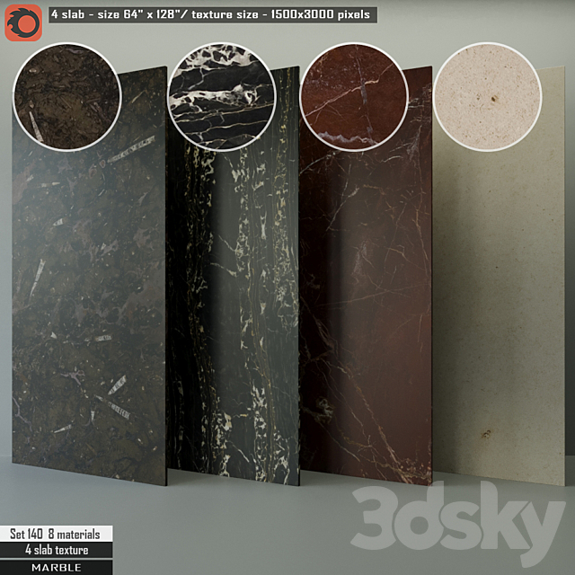 Marble Slab Set 140 3DSMax File - thumbnail 1