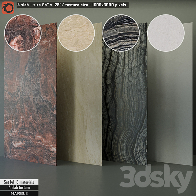 Marble Slab Set 141 3DSMax File - thumbnail 1