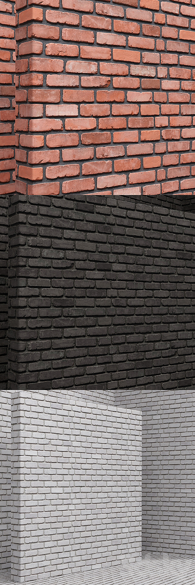 Material (seamless) – brick tile set 12 3DS Max Model - thumbnail 3