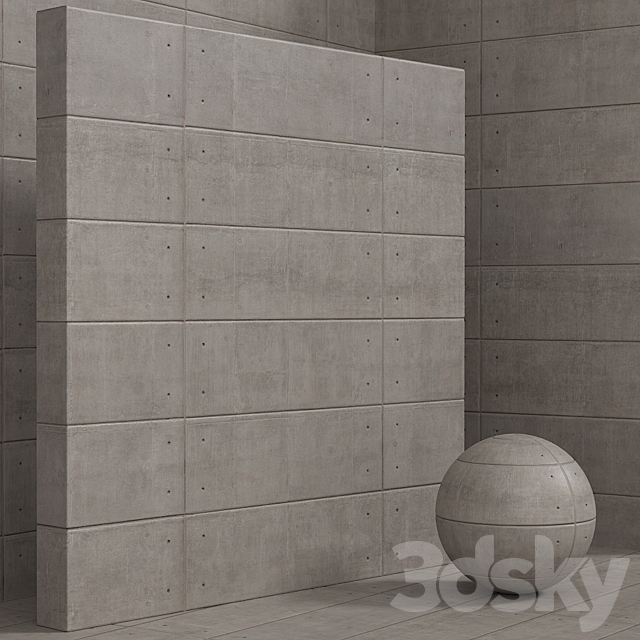 Material (seamless) – plaster concrete panel – set 135 3DS Max Model - thumbnail 3