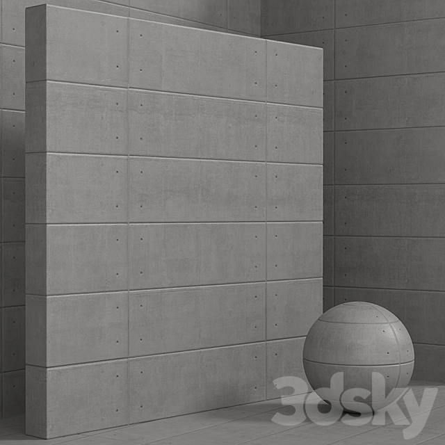 Material (seamless) – plaster concrete panel – set 135 3DS Max Model - thumbnail 4