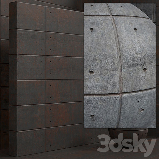 Material (seamless) – plaster concrete panel – set 135 3DS Max Model - thumbnail 5