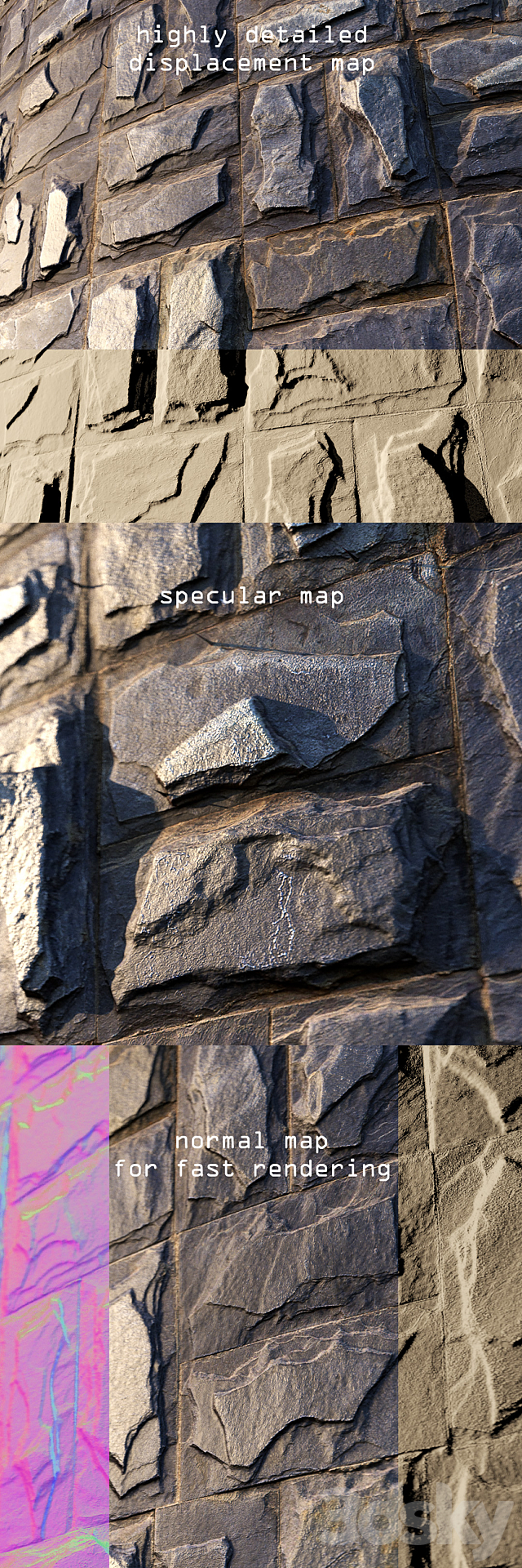 Natural facing stone (material) 3DSMax File - thumbnail 2