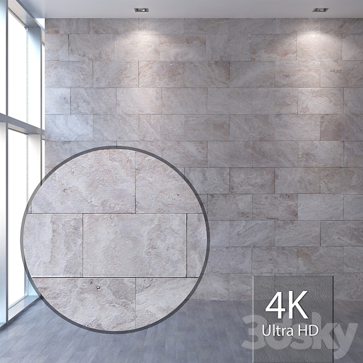 Natural stone travertine 497 3DS Max - thumbnail 1