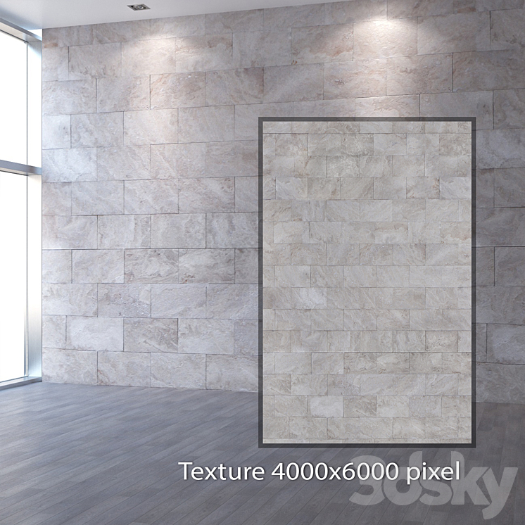 Natural stone travertine 497 3DS Max - thumbnail 2