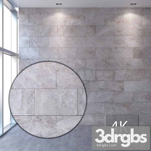 Natural stone travertine 497 3dsmax Download - thumbnail 1