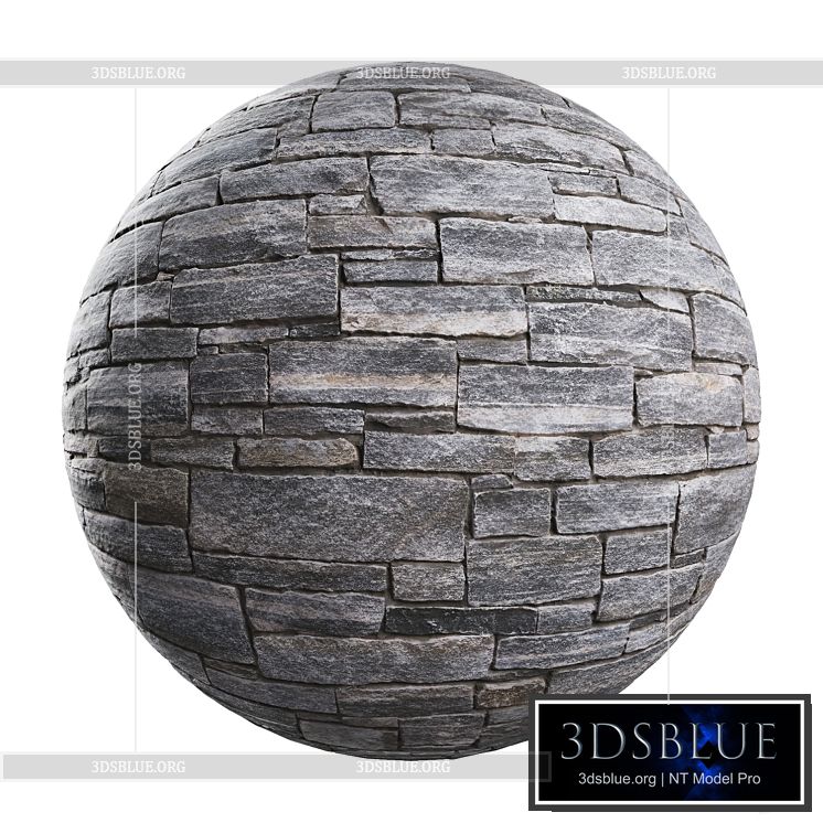 Natural stone wall 3DS Max - thumbnail 3