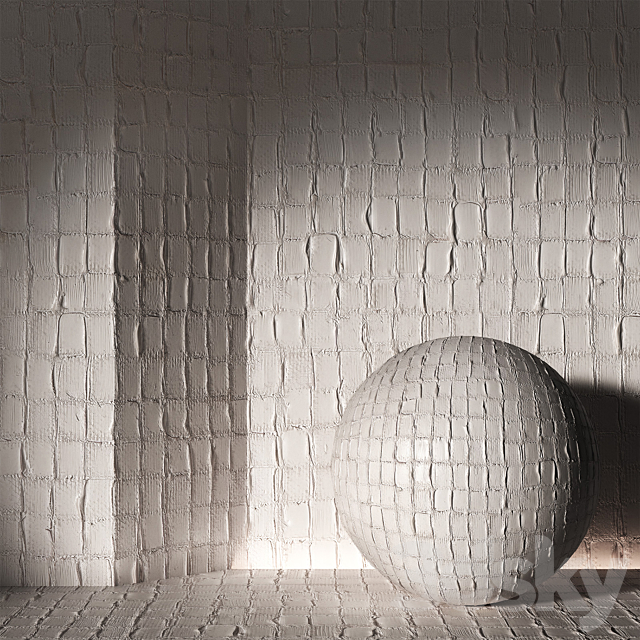 Plaster Patches seamless 4k material. Rough decorative wall finishing. 3ds Max - thumbnail 1