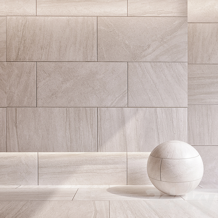 Purestone Matte Natural Porcelain Tile in Beige 3DS Max Model - thumbnail 1