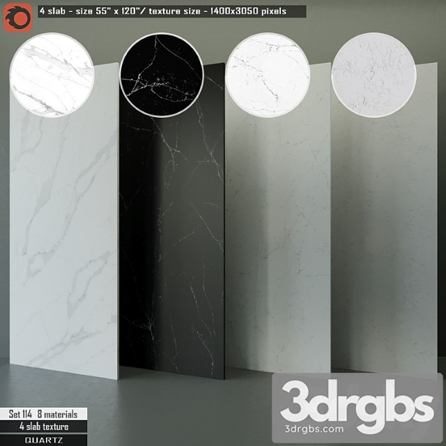 Quartz slab set 114 3dsmax Download - thumbnail 1