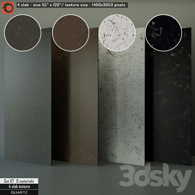 Quartz Slab Set 117 3ds Max - thumbnail 1