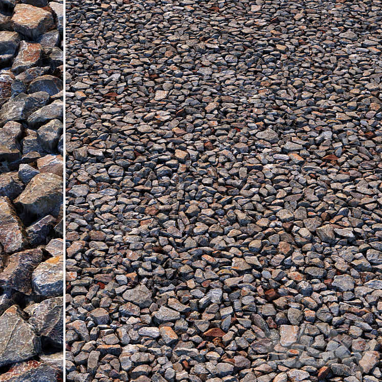 Road gravel material 3DS Max - thumbnail 1