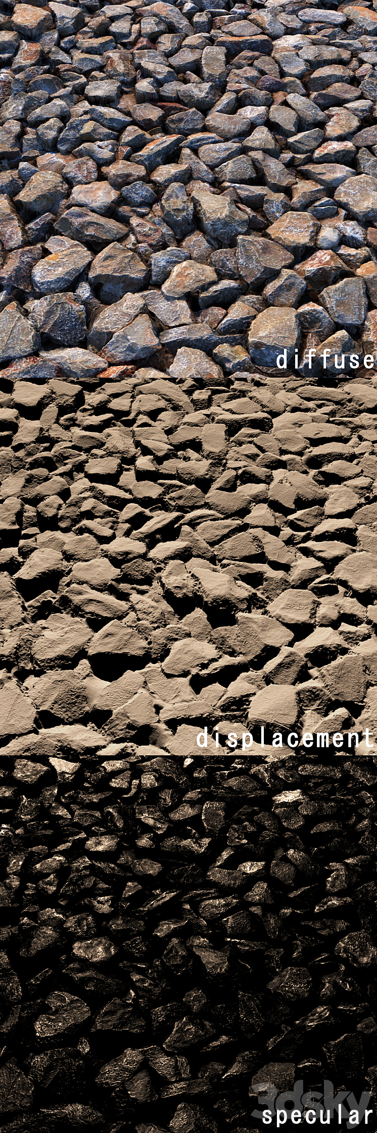 Road gravel material 3DS Max - thumbnail 2