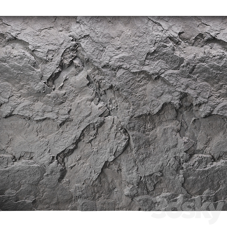 Rock cliff wall ?45 3DS Max - thumbnail 2