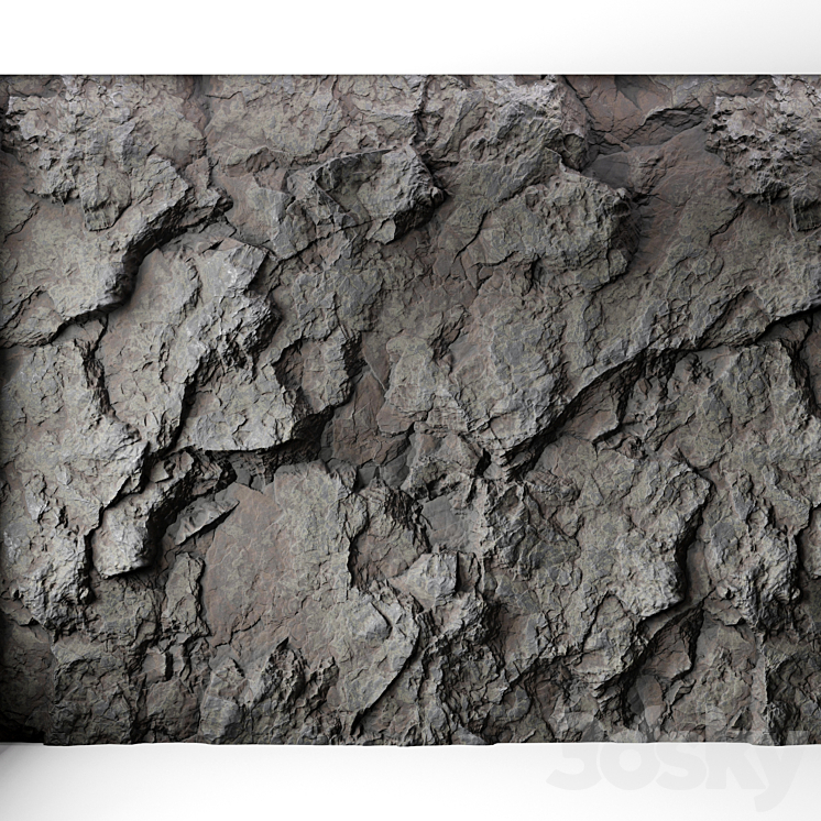 Rock cliff wall №18 3DS Max - thumbnail 1