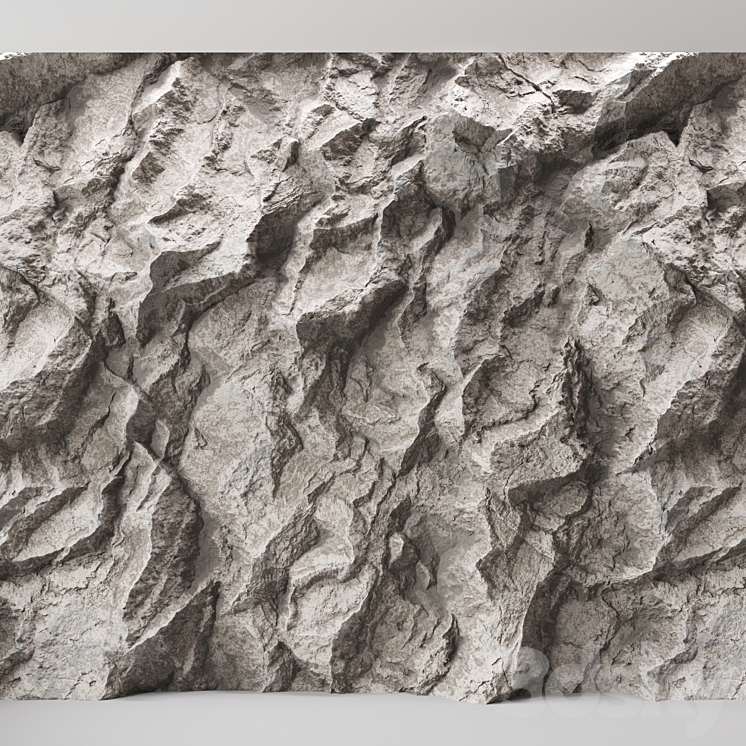 Rock cliff wall №32 3DS Max Model - thumbnail 1