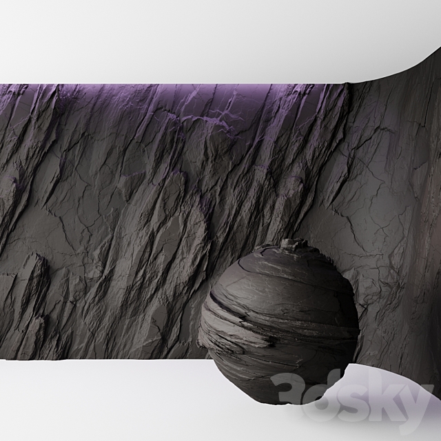 Rock cliff wall №5 3DS Max Model - thumbnail 5