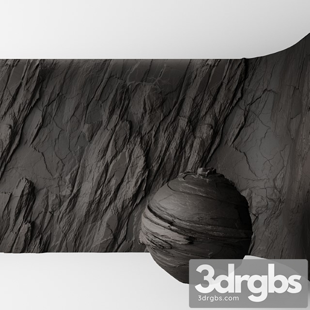 Rock cliff wall №5 3dsmax Download - thumbnail 1