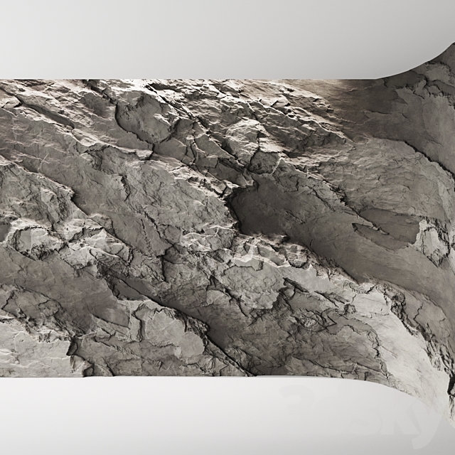 Rock cliff wall №6 3DS Max Model - thumbnail 5