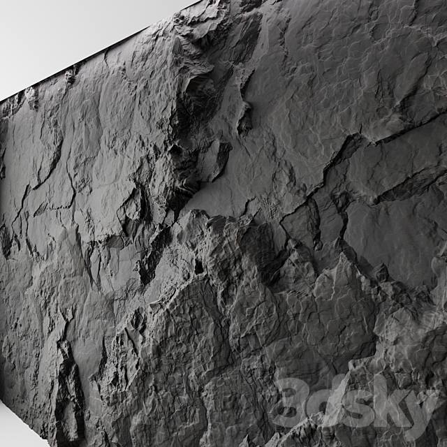 Rock cliff wall №9 3DS Max Model - thumbnail 2