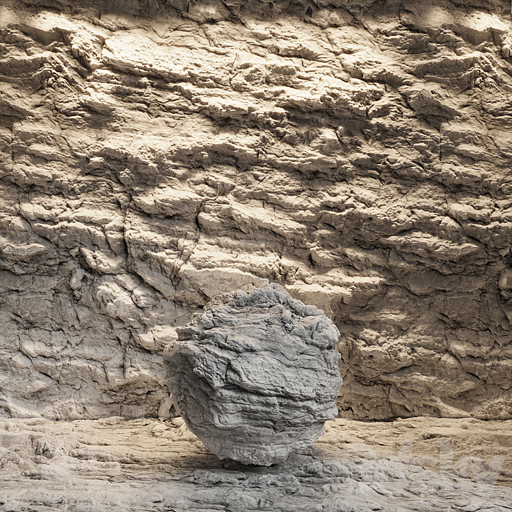Rock in the interior. Rock material 3DS Max Model - thumbnail 1