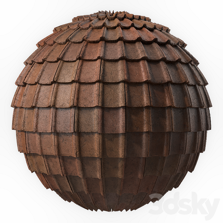 Roof Tile Materials 49- Concrete Roofing by Sbsar generator | Seamless Pbr 4k 3DS Max Model - thumbnail 2