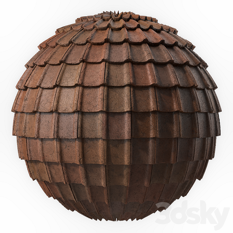 Roof Tile Materials 49- Concrete Roofing by Sbsar generator | Seamless Pbr 4k 3DS Max - thumbnail 2
