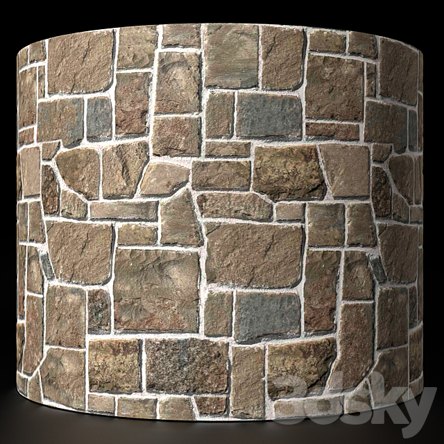 Rubble wall stone masonry 3ds Max - thumbnail 2