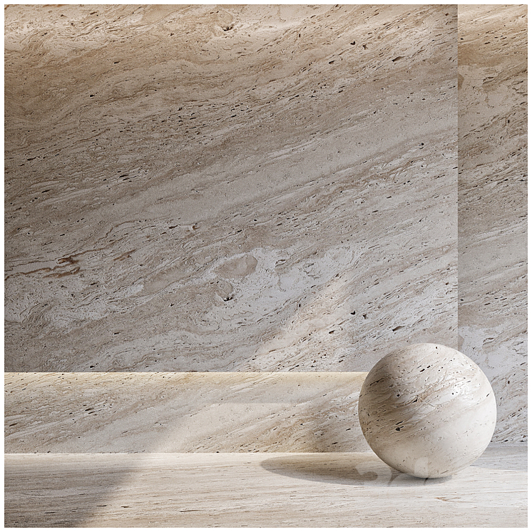 Santa Caterina Zena Travertine 3DS Max Model - thumbnail 1