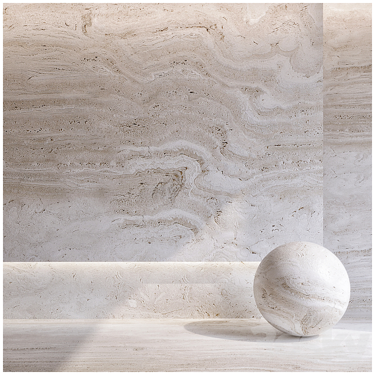 Santa Caterina Zena Travertine 3DS Max Model - thumbnail 2