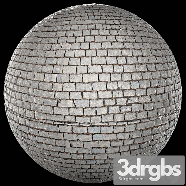 Scanned pbr paving stone texture metal roughness - thumbnail 1