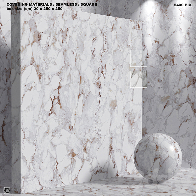 Seamless material – stone marble – set 181 3DS Max Model - thumbnail 1