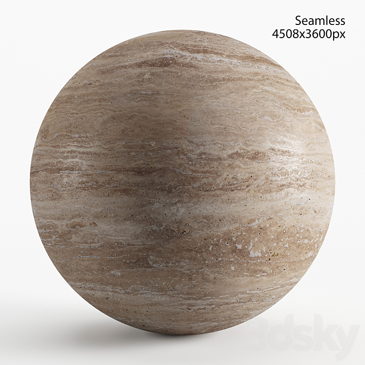 Seamless texture of beige travertine 3DS Max - thumbnail 1