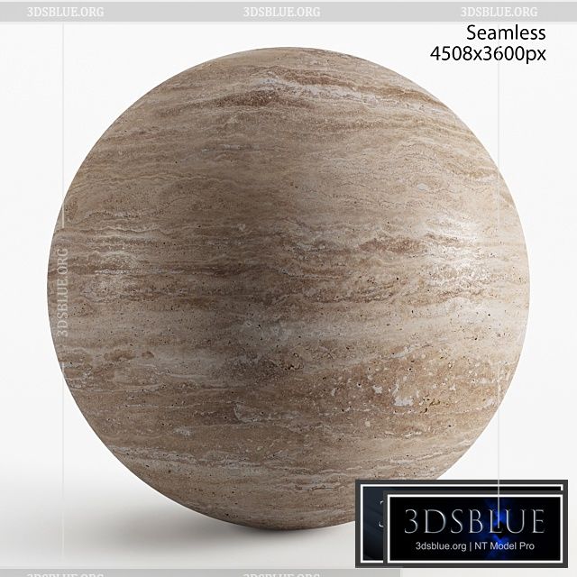 Seamless texture of beige travertine 3DS Max - thumbnail 3