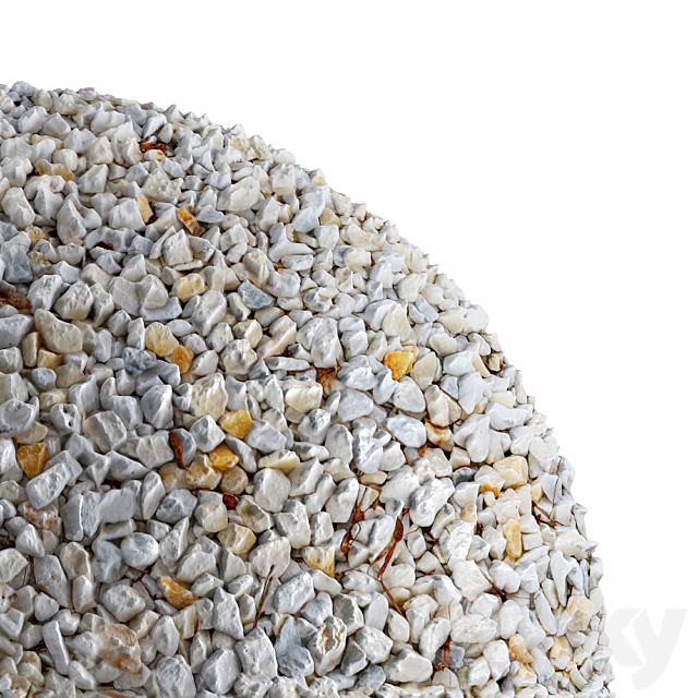 Seamless white pebble texture 3DS Max Model - thumbnail 2