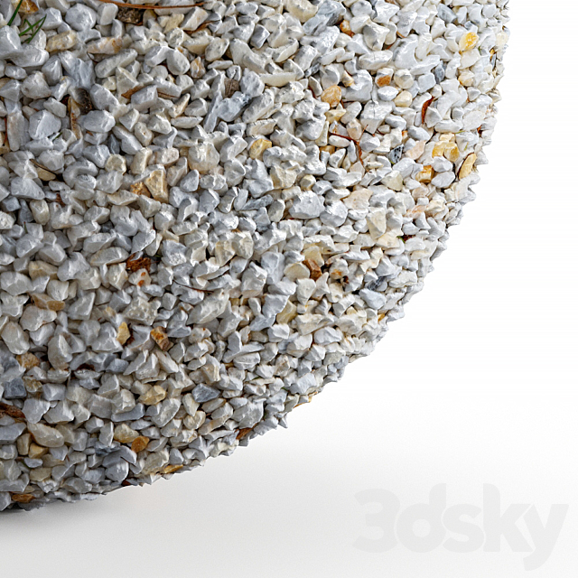 Seamless white pebble texture 3DS Max Model - thumbnail 3