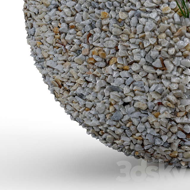 Seamless white pebble texture 3DS Max Model - thumbnail 4