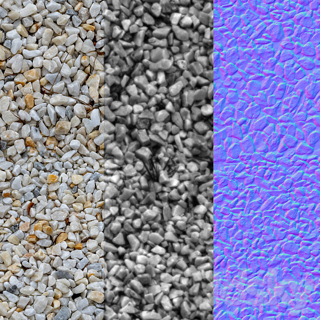 Seamless white pebble texture 3DS Max Model - thumbnail 6