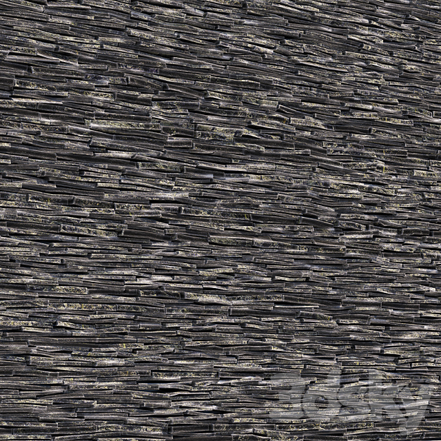 Slate Stone Wall 4x10m 3DS Max Model - thumbnail 2