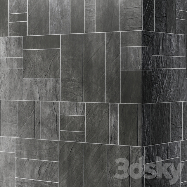 Slate tiles 3ds Max - thumbnail 1