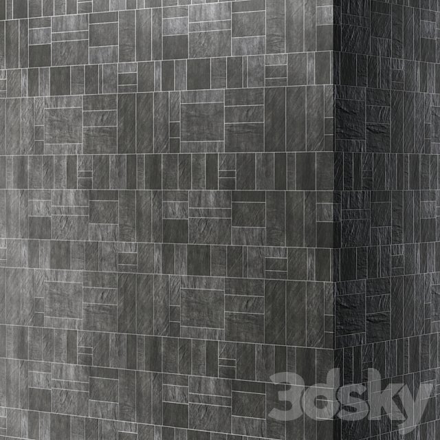 Slate tiles 3ds Max - thumbnail 3