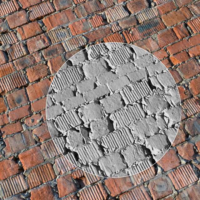 Sloppy Brick Wall Material 3DS Max Model - thumbnail 2