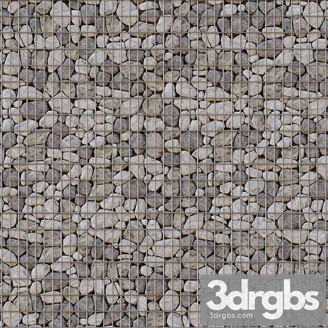 Stone gabion seamless texture - thumbnail 1