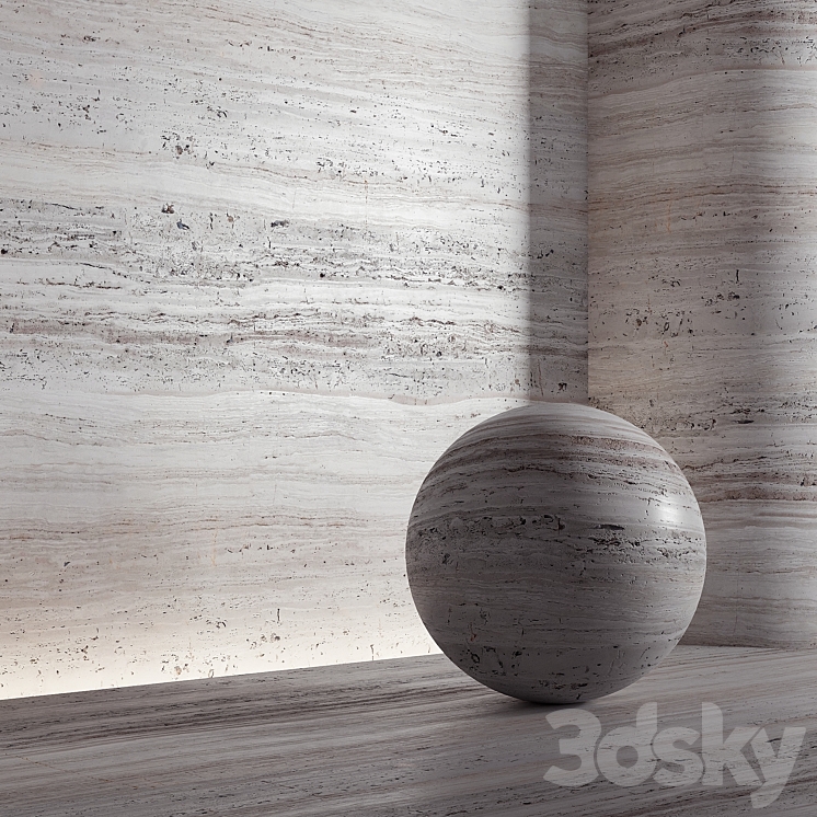 Stone material travertine. 21 pbr seamless 3DS Max Model - thumbnail 1