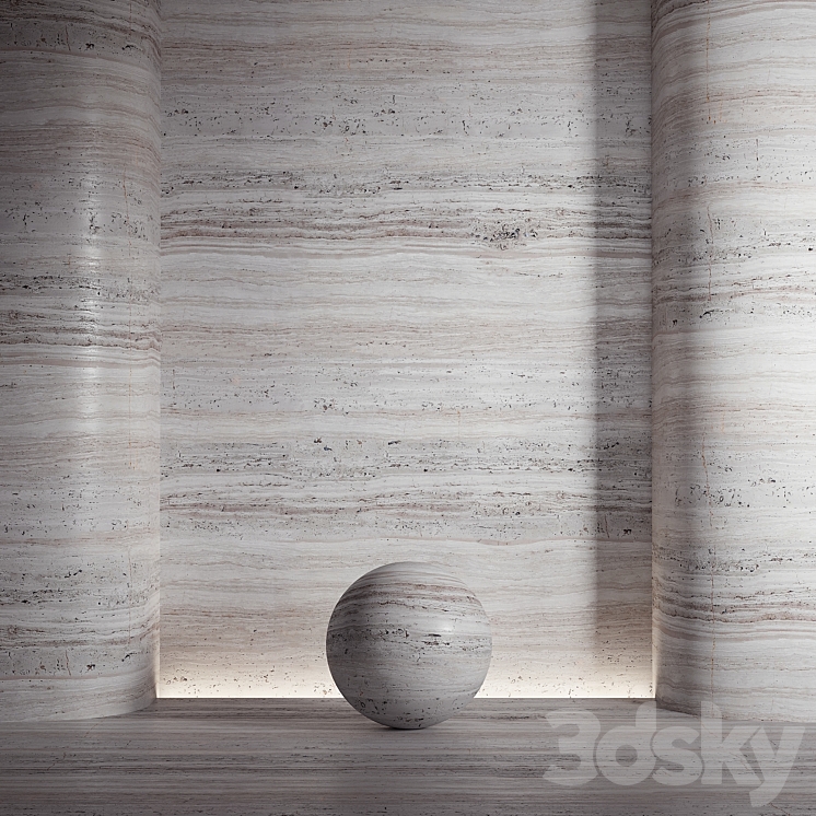 Stone material travertine. 21 pbr seamless 3DS Max Model - thumbnail 2