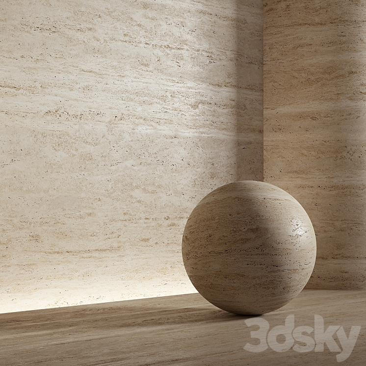 Stone material travertine. 26 pbr seamless 3DS Max Model - thumbnail 1