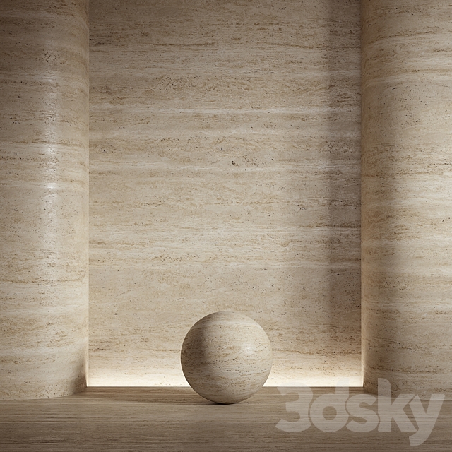 Stone material travertine. 26 pbr seamless 3DS Max Model - thumbnail 2